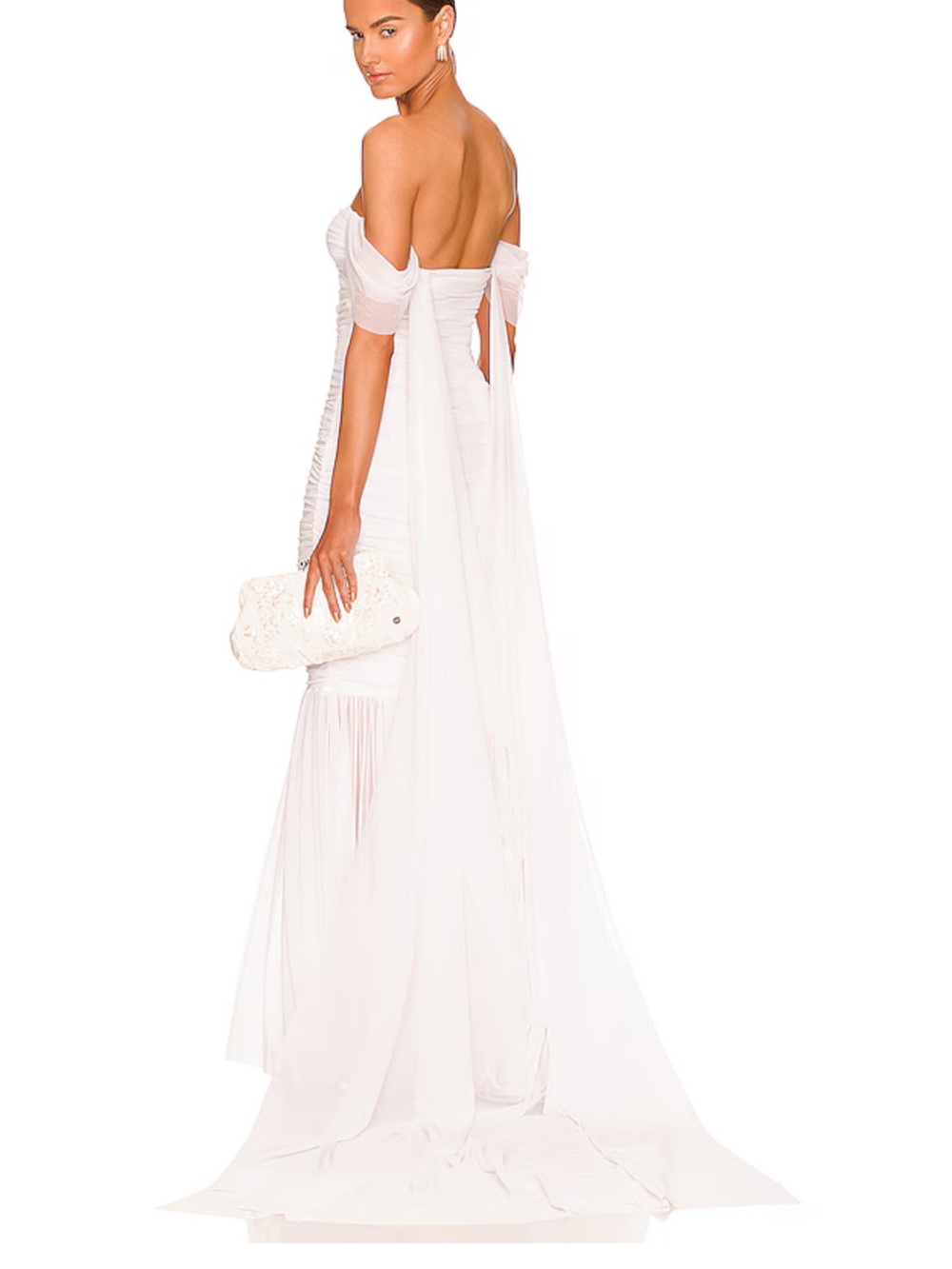 NWT Walter Fishtail Gown in Snow White
Norma Kamali draped train